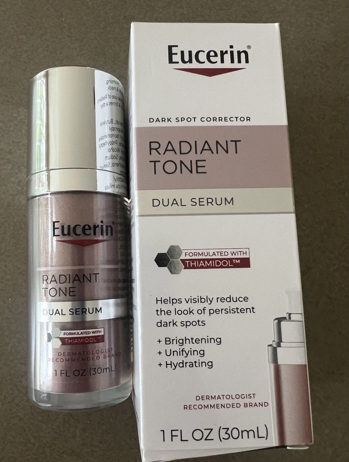 Eucerin Radiant Tone Dark Spot Corrector Dual Serum with Thiamidol, 1 fl oz