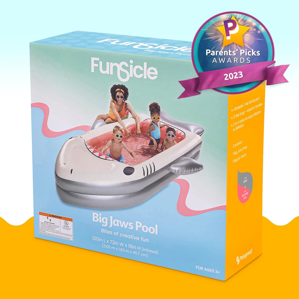 10 Ft Long Big Jaws Inflatable Pool