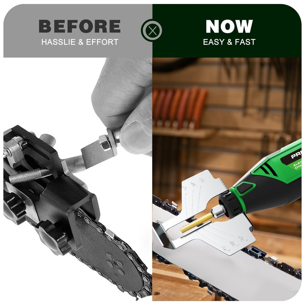 Electric Chainsaw Sharpener Kit 54PCS with Diamond Wheels & Adjustable Angle