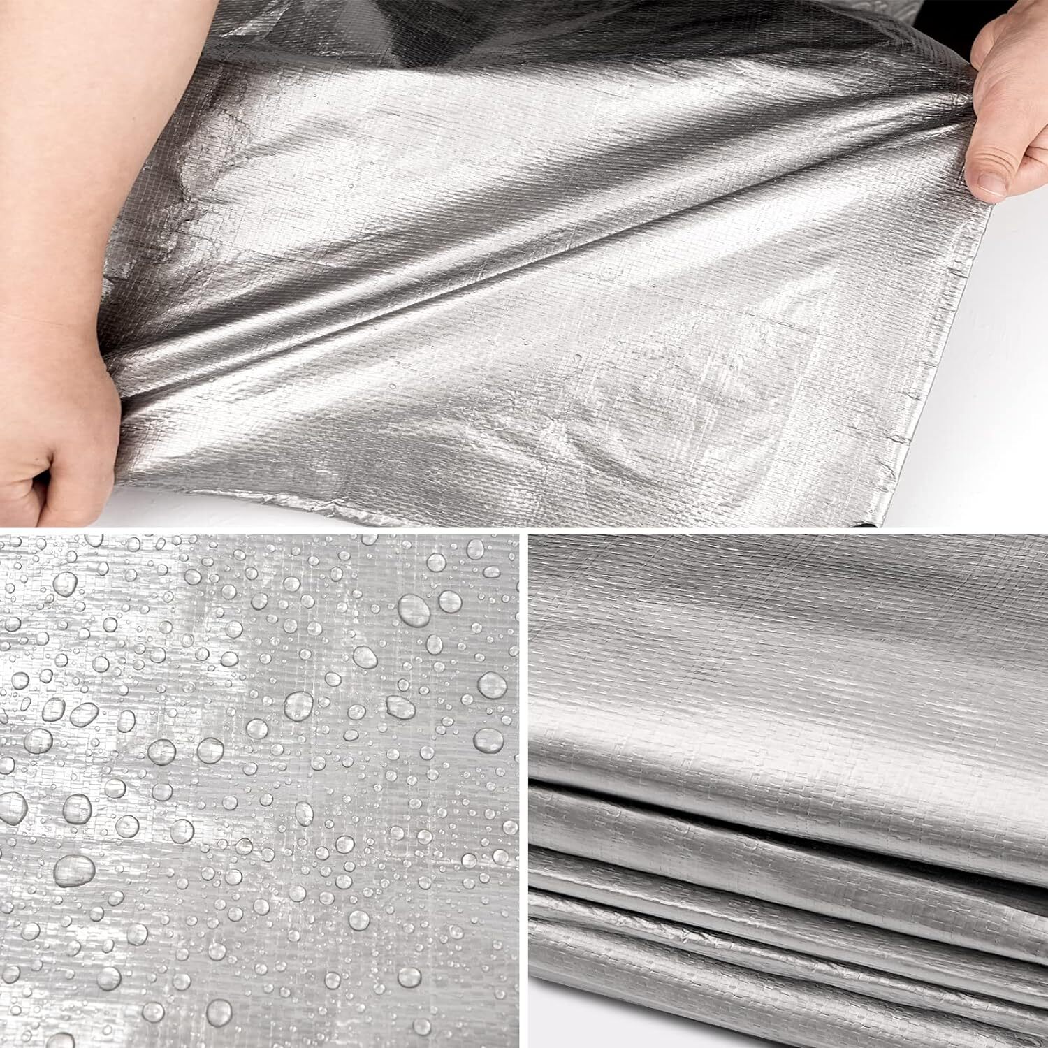 Finished Size 18Mil Heavy Duty Tarp Waterproof Canopy Cover Poly Tarpaulin Shade