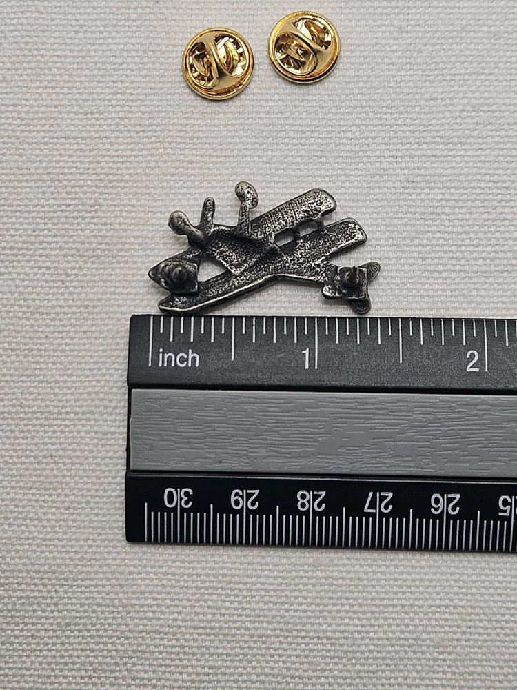 Vintage Single Engine Airplane Lapel Push Back Pin.