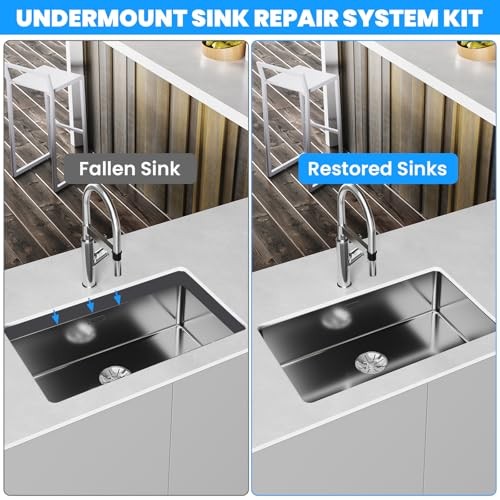 4PCS Black Undermount Sink Brackets, Adjustable Undermount Sink Support Under