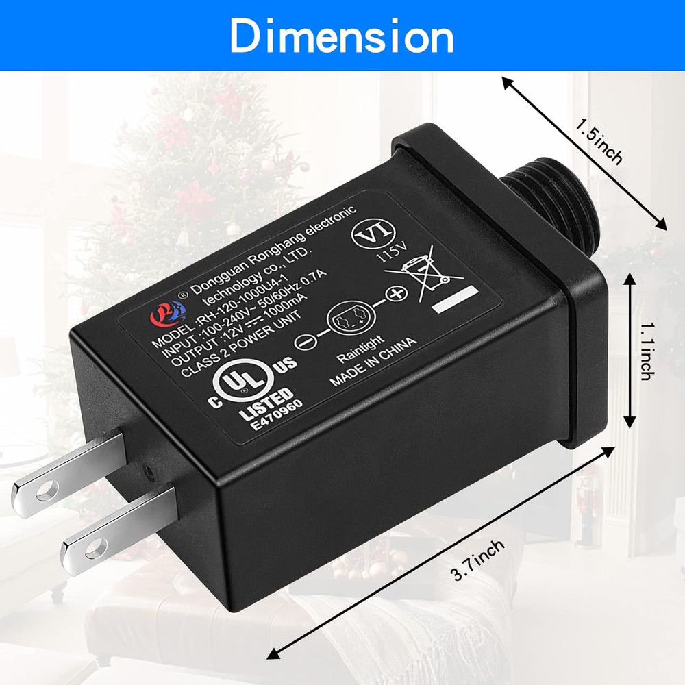 Replacement Yard Inflatable Adapter - 1A Transformer US Plug for Halloween Infla