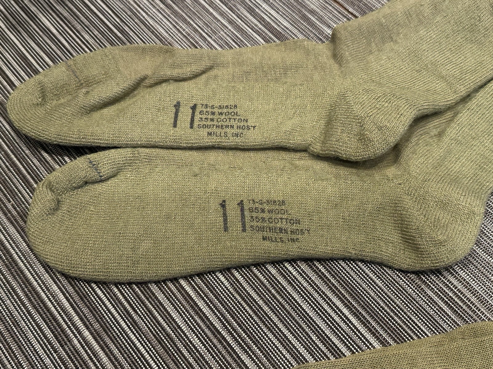 4 Pairs Military Issue Army Boot Socks Korean War Era Wool Cotton Size 11