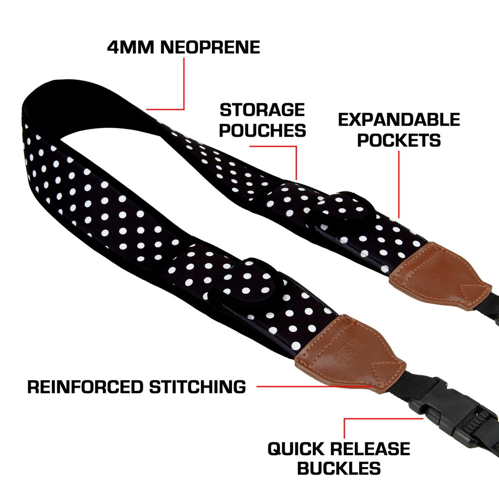 Camera Neck Strap with Accessory Storage Pockets