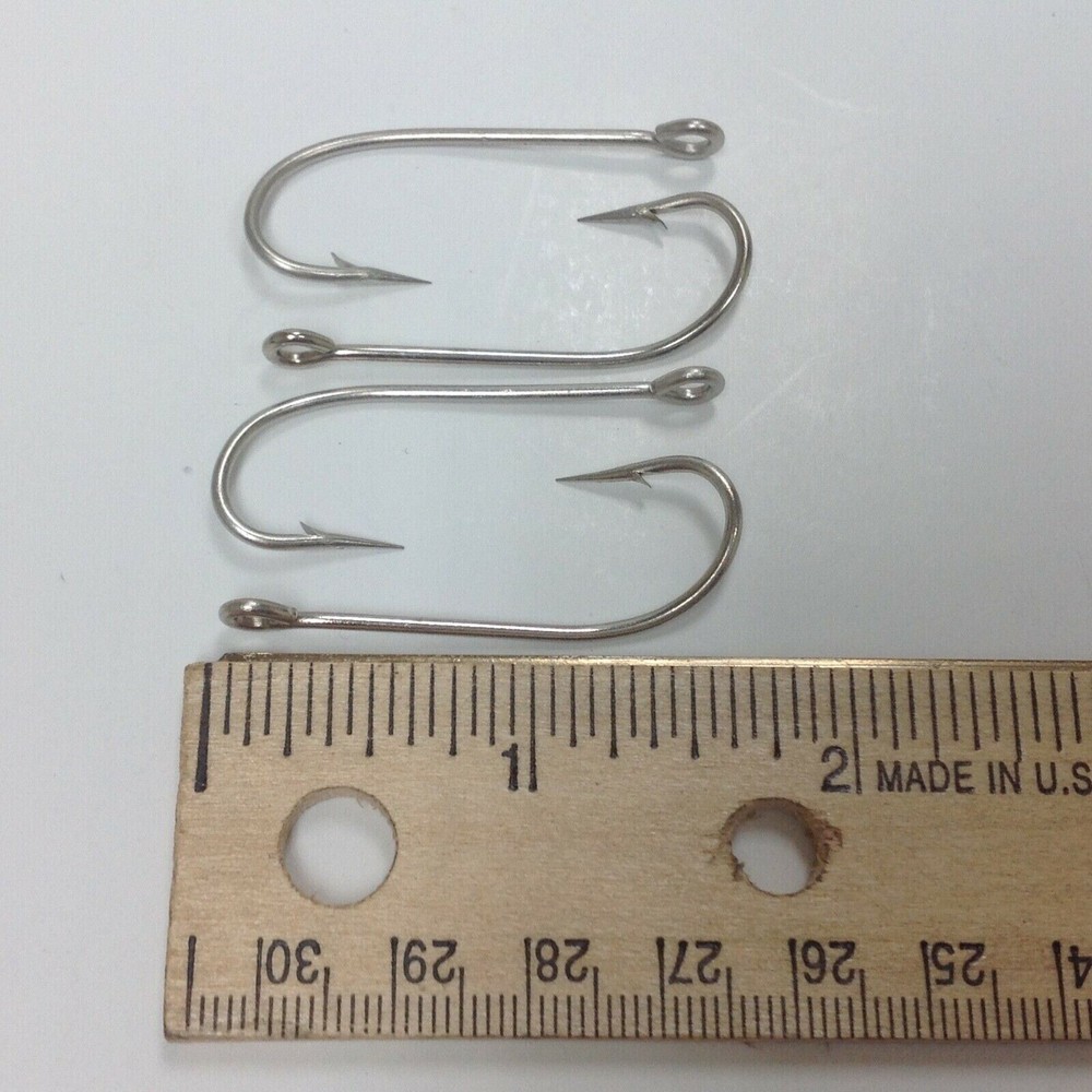 100 O 'SHAUGHNESSY 2/0 LARGE eye ring Offset Trotline Catfish fish hooks