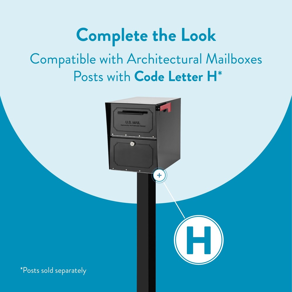L Mailboxes Oasis Tribolt Galvanized Steel Locking Post Mount Mailbox Compatibil