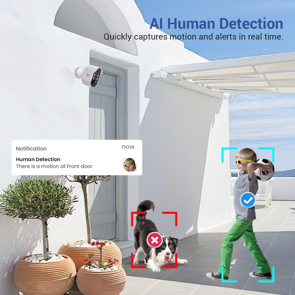 1 Pack Wireless Security Camera System Smart Night Vision Outdoor WiFi Cameras