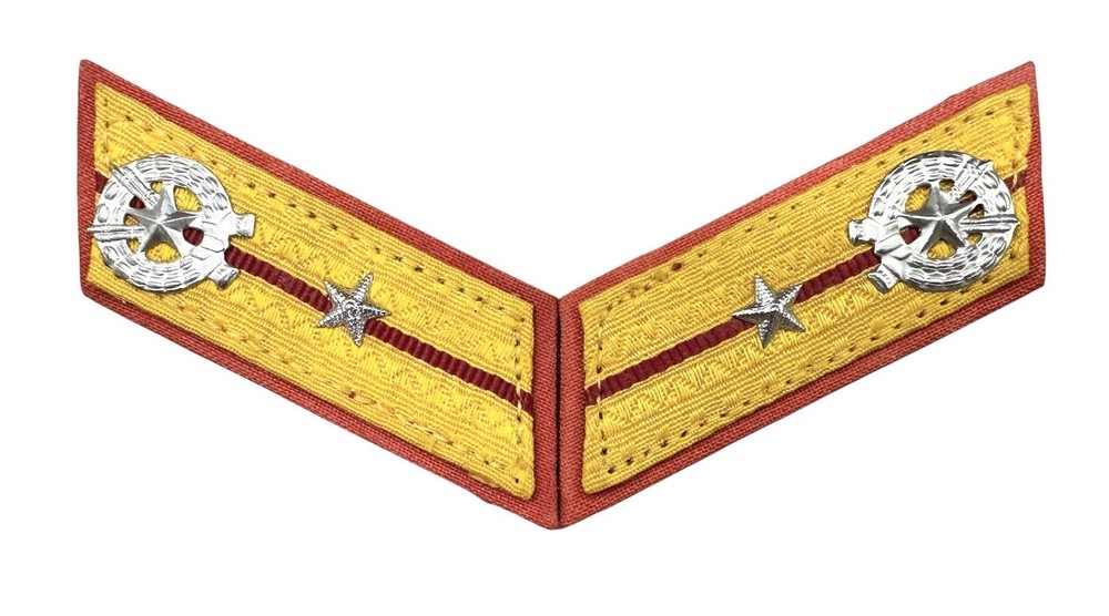 Original Korean Army 2nd Lieutenant Uniform Collar Tab Set