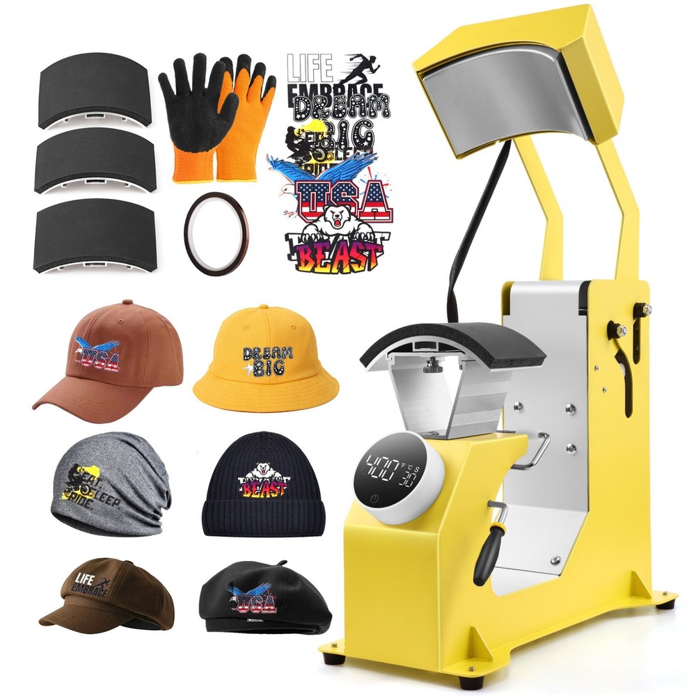 🎁3-in-1 Professional Hat Heat Press with Precise Knob Control Panel for DIY🎁