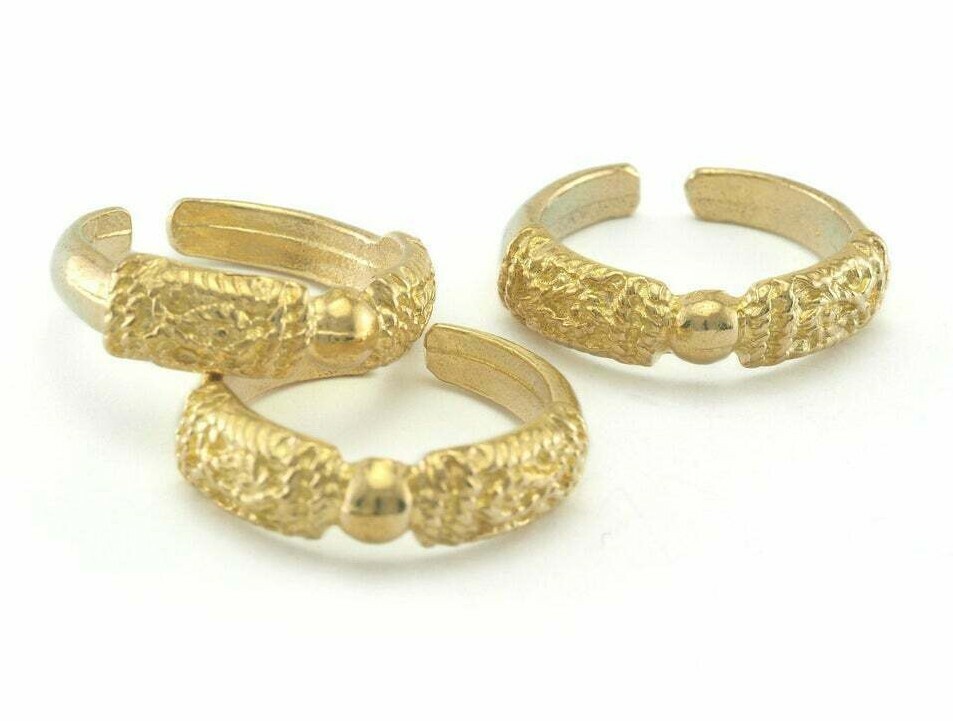 Ball Ring Adjustable Raw brass (17mm 7US inner size - Adjustable ) OZ2658