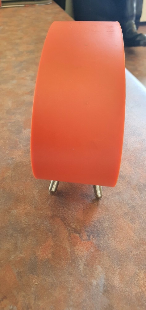 Orange desktop bedside clock oval battery operated working