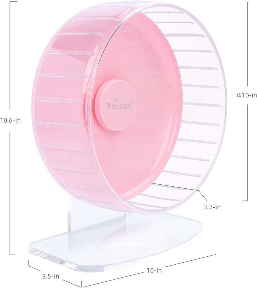 Super Silent Adjustable Hamster Exercise Wheel - Perfect for Small Pets, Pink
