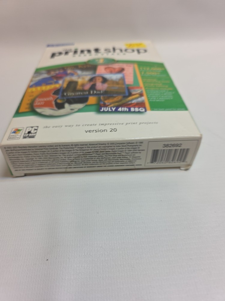 The Print Shop Essentials Version 20 PC CDROM 2003 Broderbund Windows 98/2000/XP