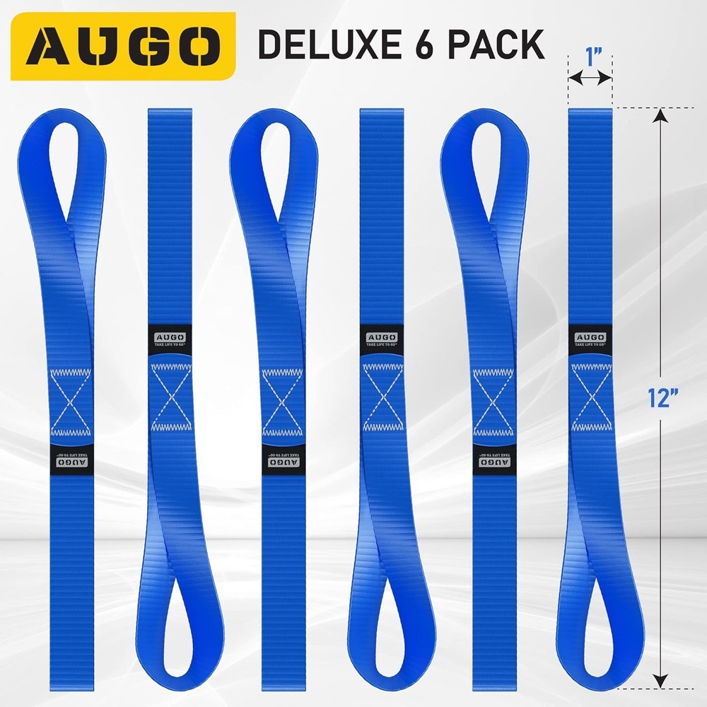 Heavy Duty Soft Loop Tie Down Straps - 6 Pack - 4500 lbs Capacity for Secure ...
