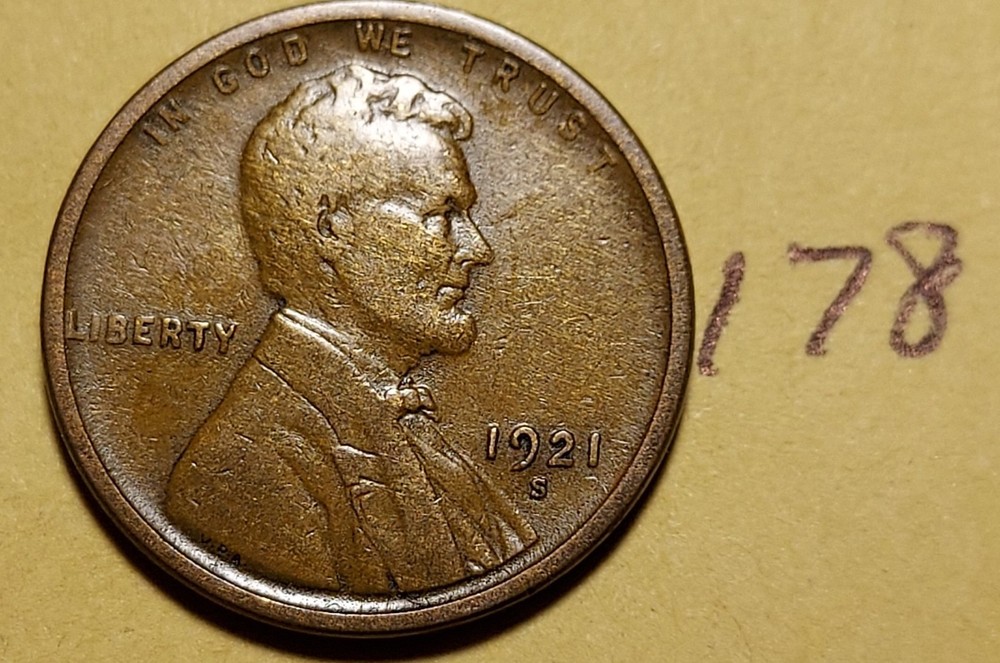 1921-S Lincoln Wheat Cent   #178