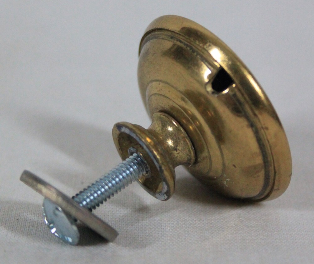 RARE! 1990 BULLSEYE HOLLOW BRASS 1.5" DIAMETER CABINET DOOR DRAWER PULL KNOBS