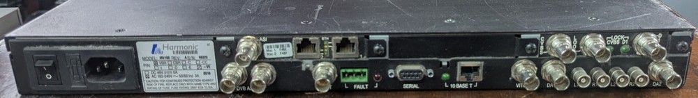 Harmonic DiviCom MV100 MPEG-2 Encoder ASI Broadcast Unit – Powers On / Fault Lig