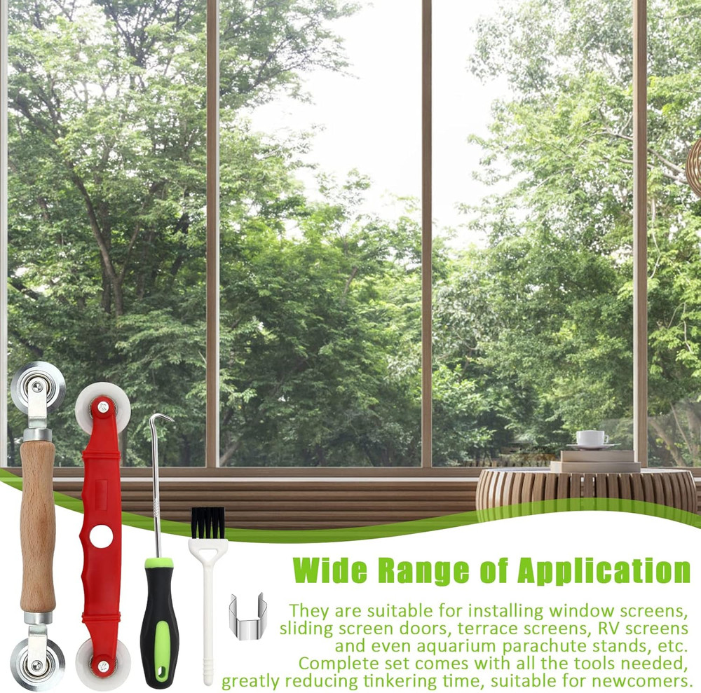 Flat Spline Roller Tool 14 Pcs, 2PCS Screen Roller Tool - Spline & 10PCS Scre...