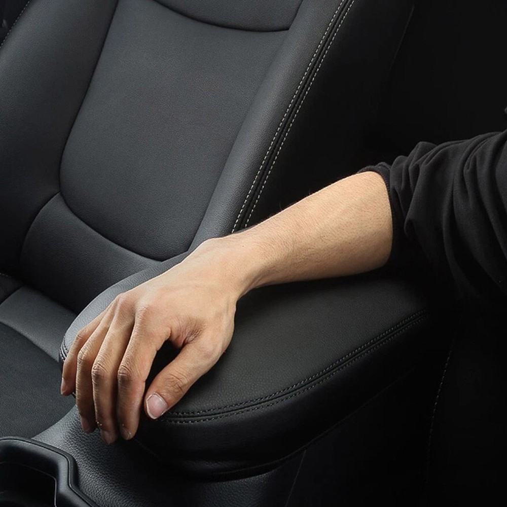 Fit 2019-2025 Toyota RAV4 Center Console Lid Armrest Cover Panel Leather Black V