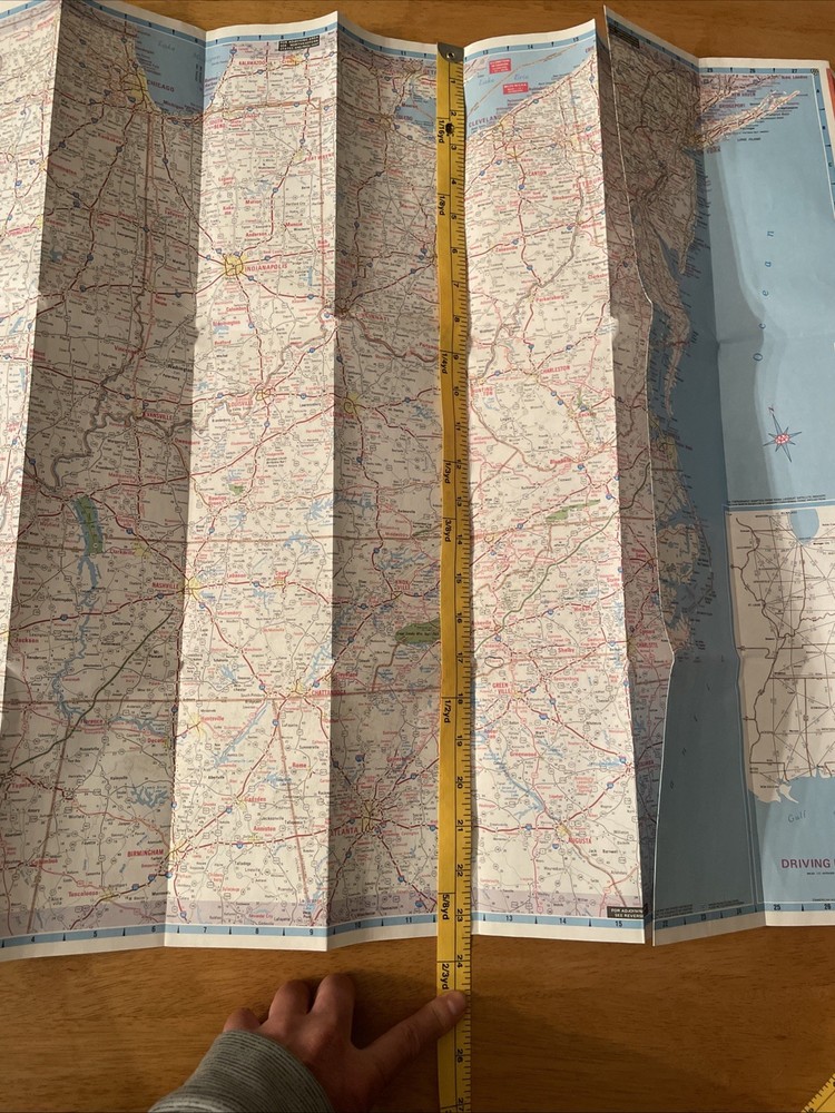 AAA Southeastern States Paper Map 1997