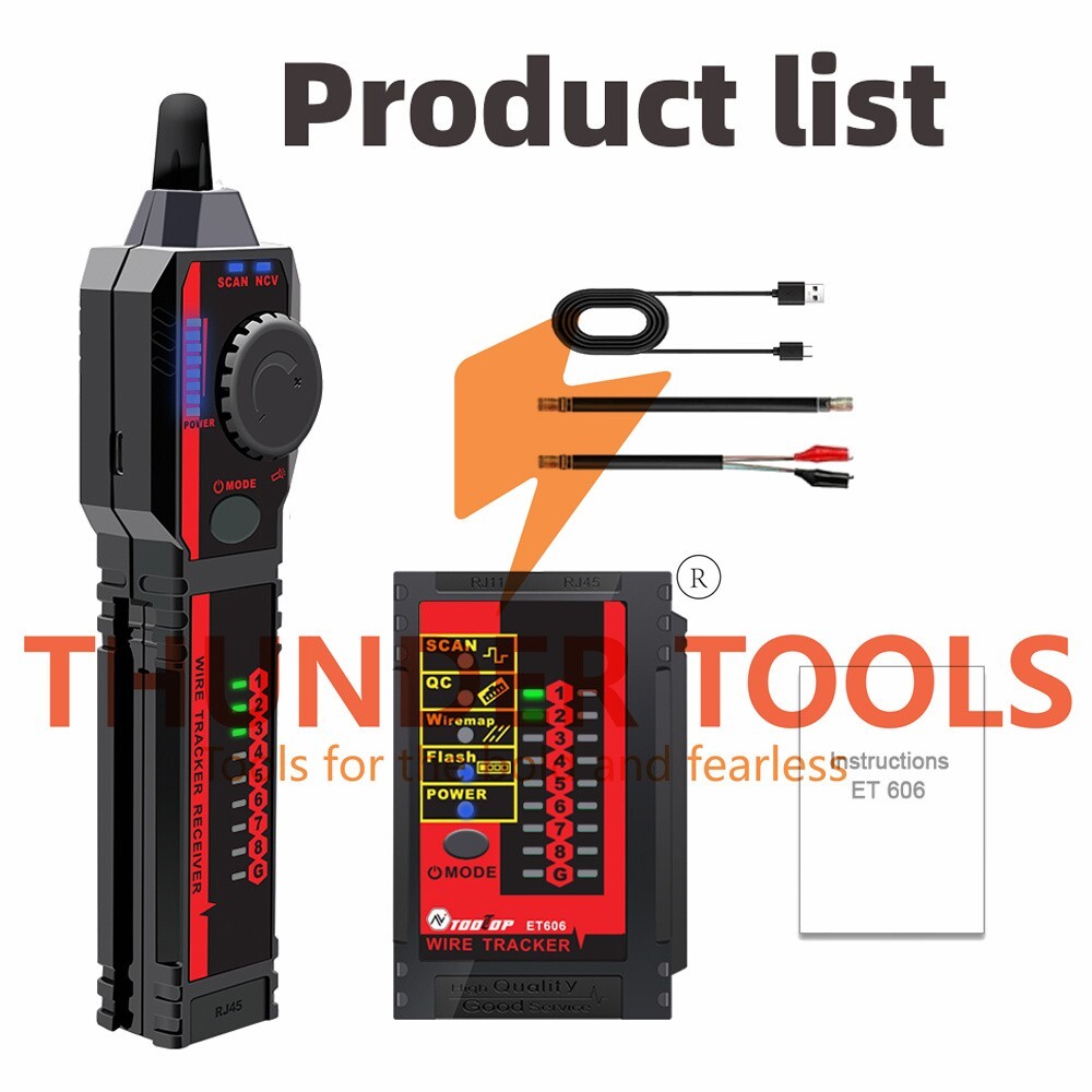 Thunder Tools ET606 Cable Port Tester Handheld Network Cable Tester Cable