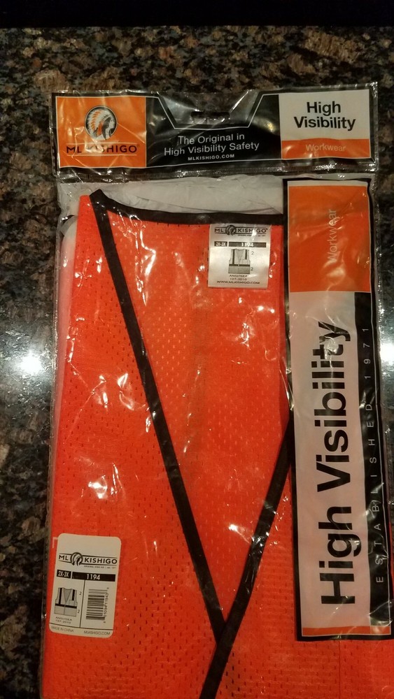 Ml Kishigo High Visibility Safety vest 2x -3x