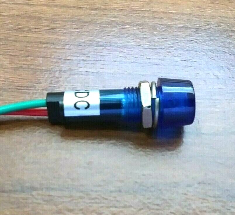 BBT 12 volt AC/DC Waterproof Bright Blue LED Hi-Profile Indicator Light