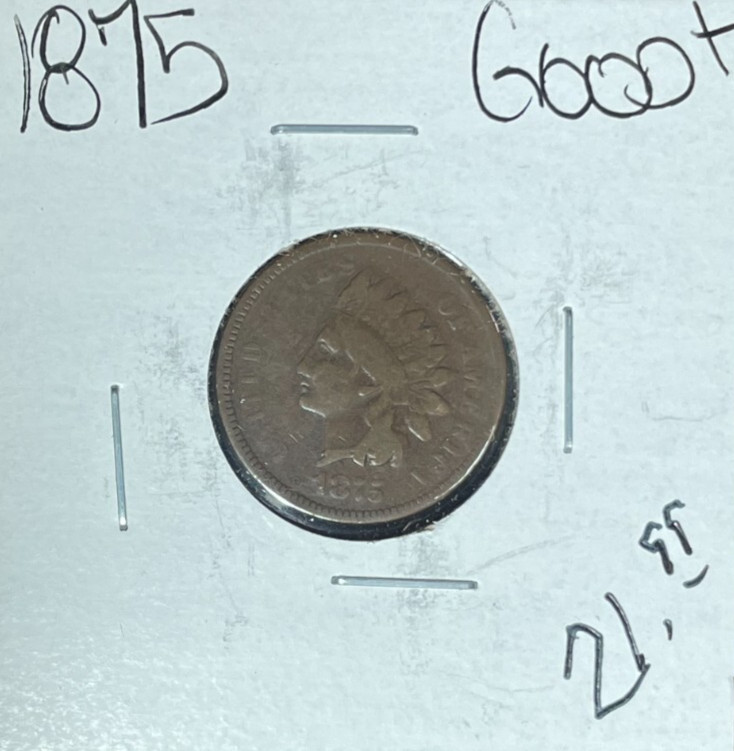 1875 INDIAN HEAD CENT~ GOOD+ ~NICE COIN~