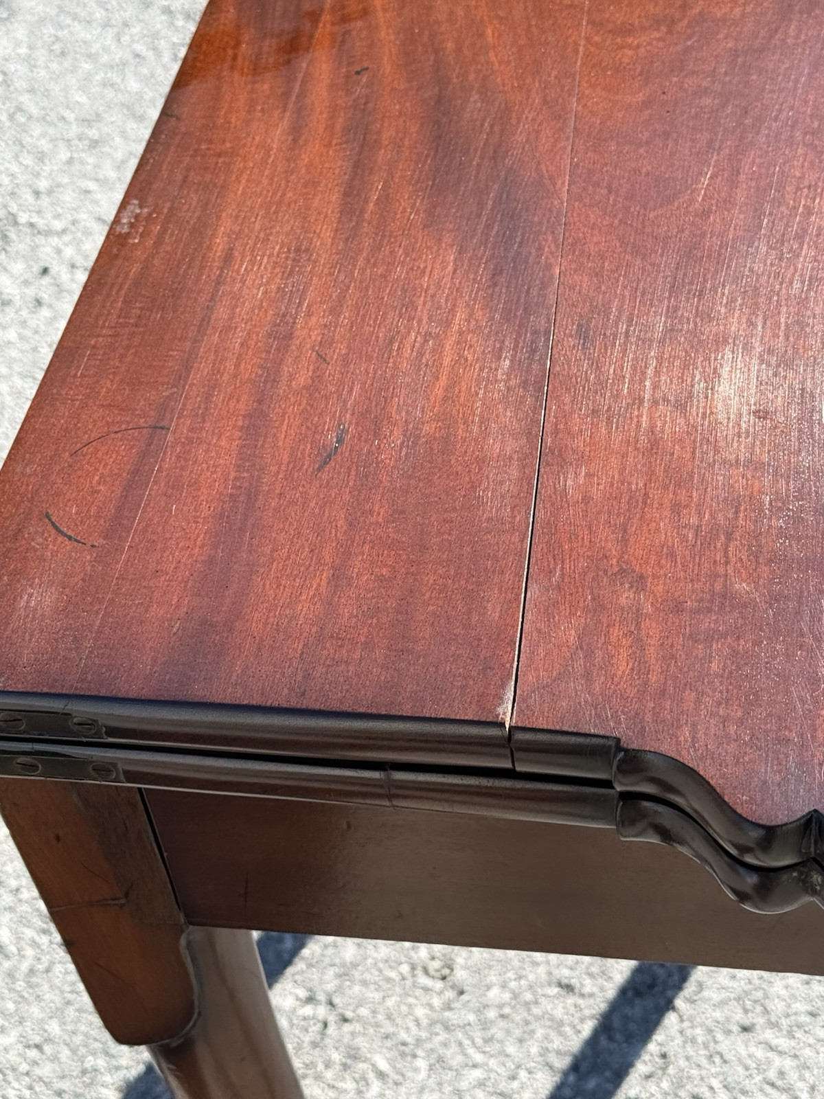 antique 18th century queen anne game card console table 1760s drawer