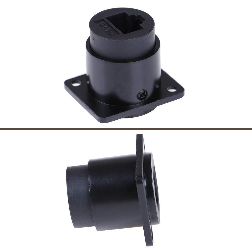 Acxico 2Pcs D-type Module RJ45 Socket Cat6 Panel Mount Network Ethernet black