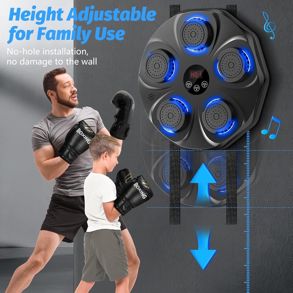 Interactive Music Boxing Machine with Gloves – Wall-Mounted, 9 Modes & Bluetooth