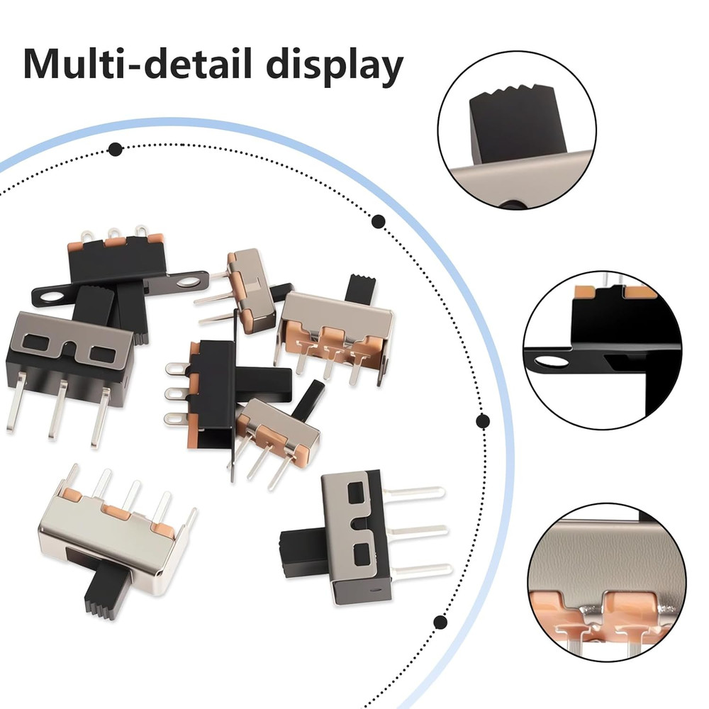 Slide Switch Set Mini Micro Slide Switches SPDT 1P2T Small Toggle Switch Vertica