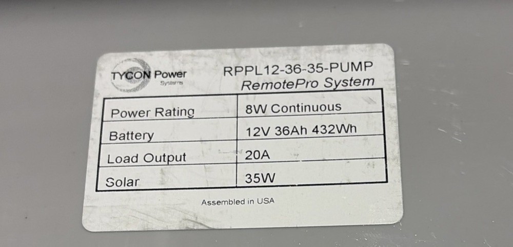 TYCON Systems RPPL12-36-35-PUMP (PANEL ONLY)