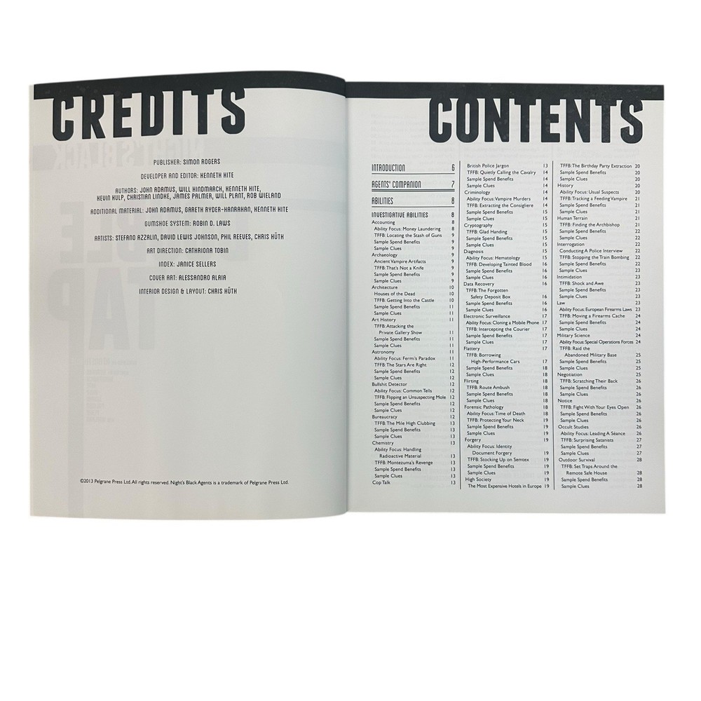 NIGHT'S BLACK AGENTS DOUBLE TAP EXPANSION VAMPIRE ROLE PLAY RULES SOURCEBOOK