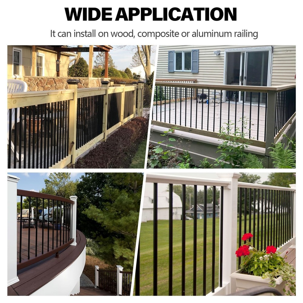 101 Pack 26" Deck Balusters, Hollow Round Aluminum Balusters for Deck Railing...