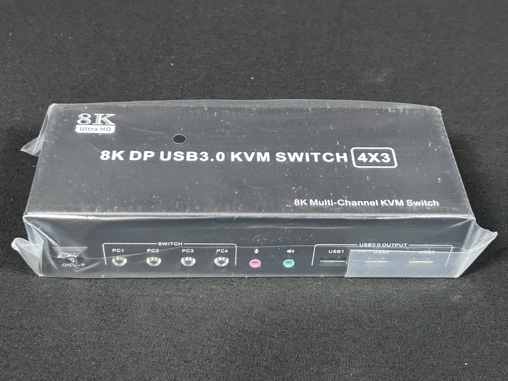 8K DP USB3.0 4x3 Multi-Channel DisplayPort KVM Switch