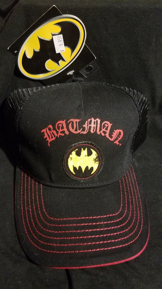Batman Red Black Yellow Batman Baseball Trucker Adjustable Cap DC Comics