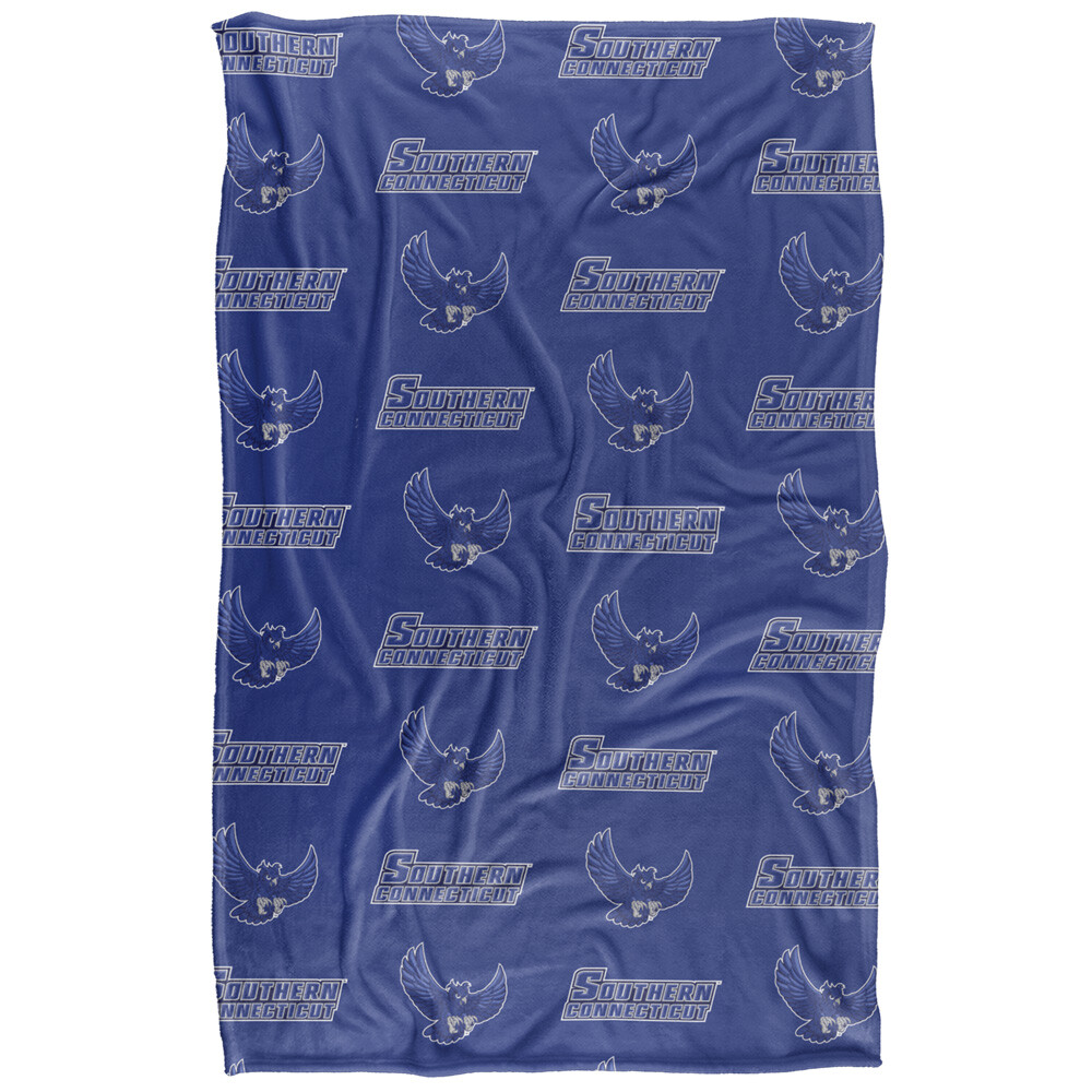 Southern Connecticut State University Logo Pattern Silky Touch Throw Blanket