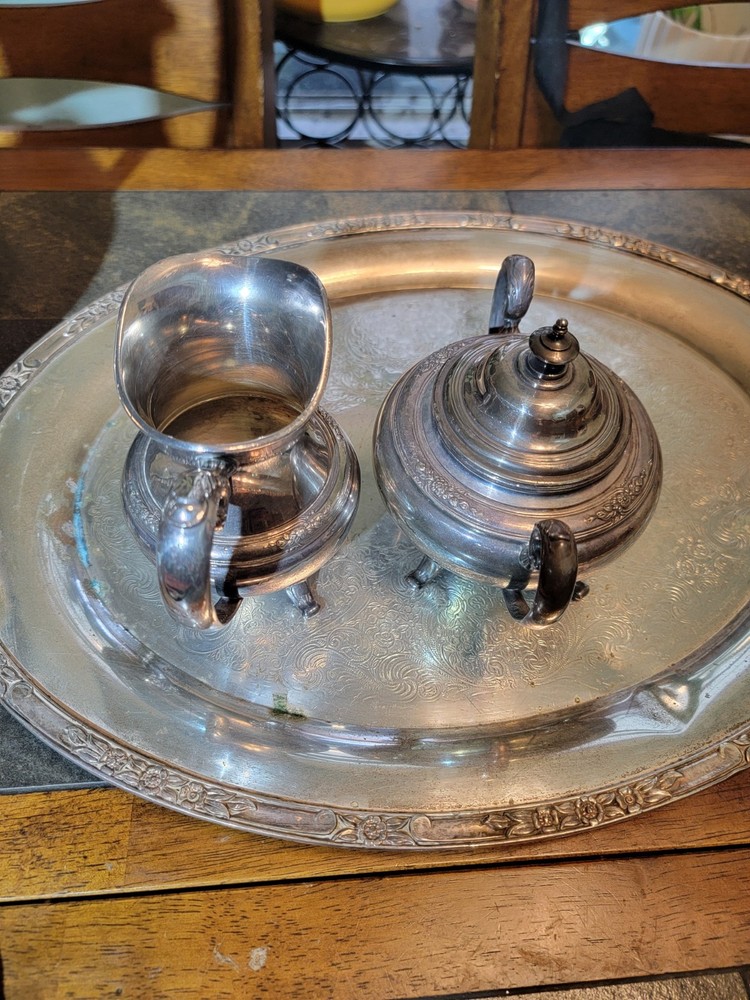 Holmes & Edwards "Youth" Pattern Coffee & Tea Service Set Pots Tray Cream Sugar