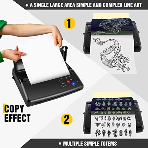 Tattoo Stencil Transfer Copier Printer with 20PCS Stencil Sheets Tattoo Stencil