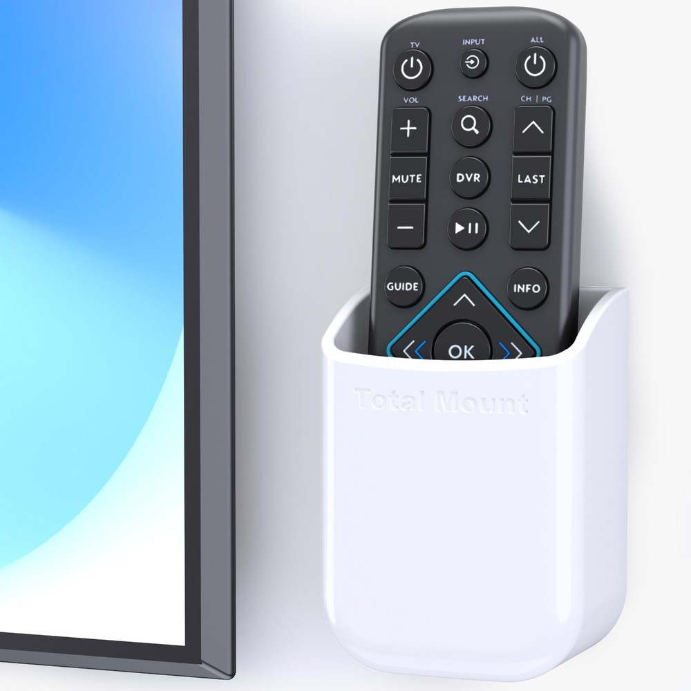 TotalMount Universal Remote Control Holder – Attaches Medium, Premium White