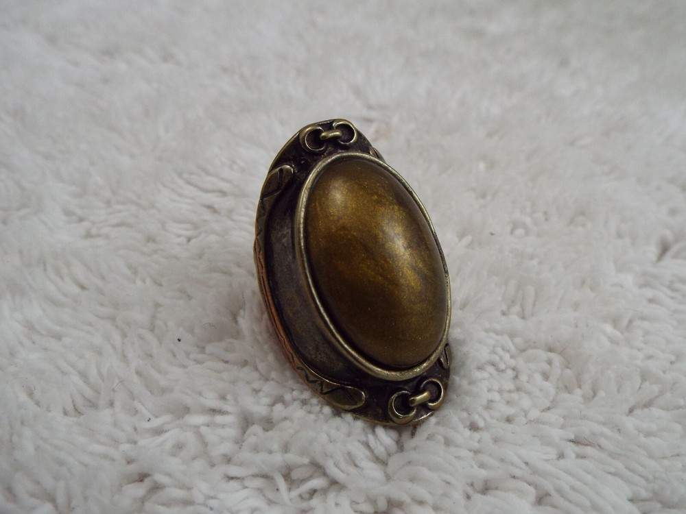 Brass-Copper Bead Ring ~ Size 6 (J38)