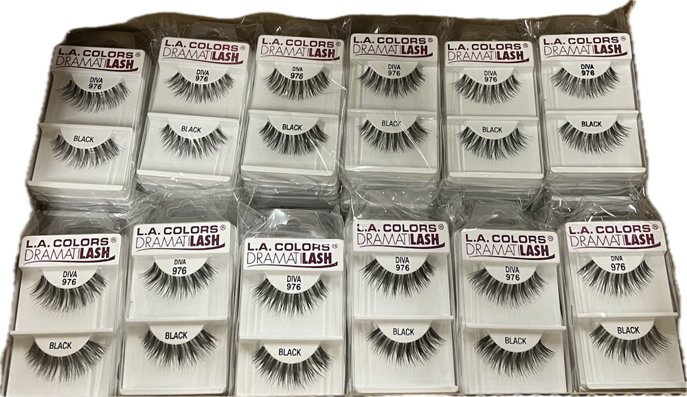LA Colors Dramatilash False Eyelashes, 976 Diva - 12 PACK