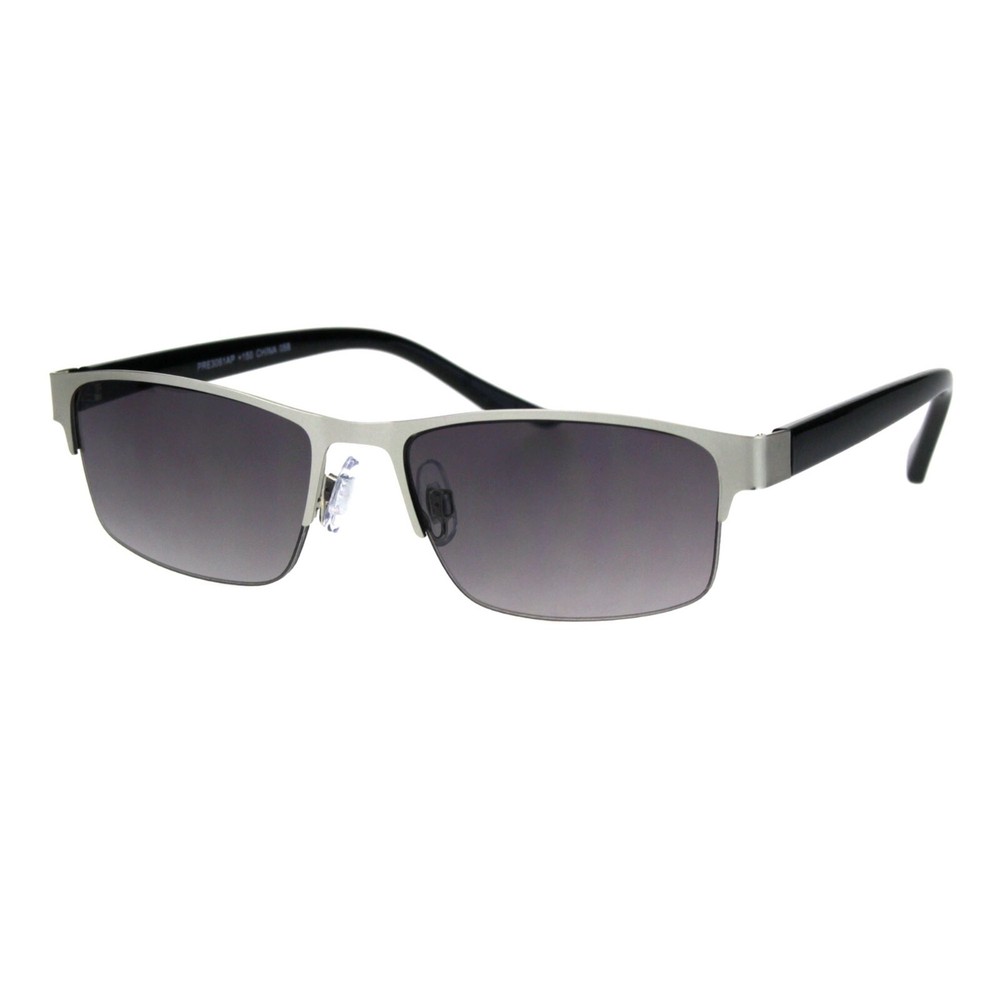 Multi Focus Progressive Reading Sunglasses 3 Powers in 1 Half Rim Rectangle