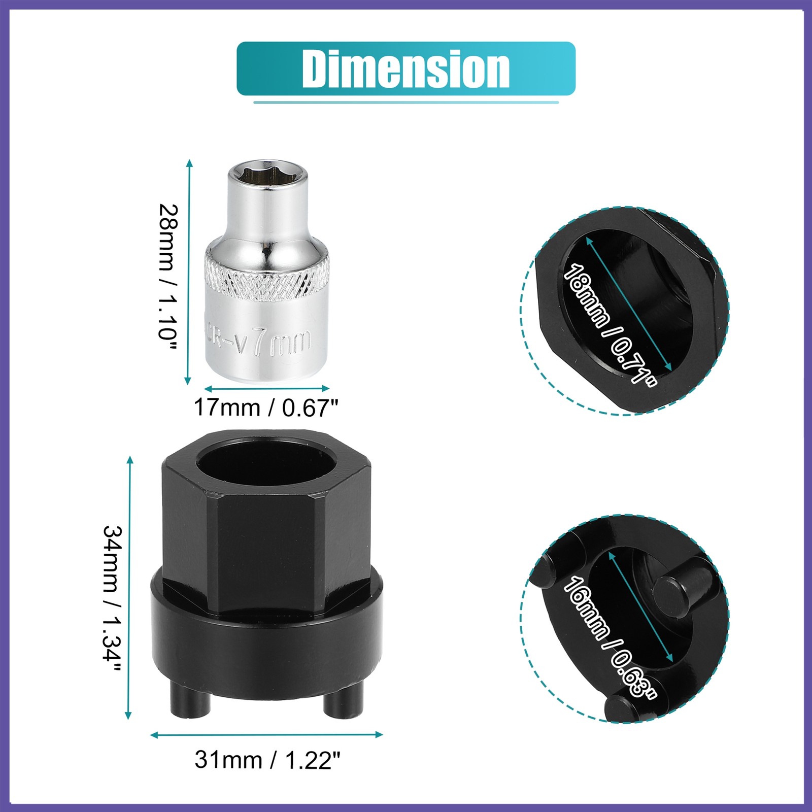 1Set A/C Compressor Clutch Hub Remover Tool 7 mm Socket for Mercedes Benz 5SEL12