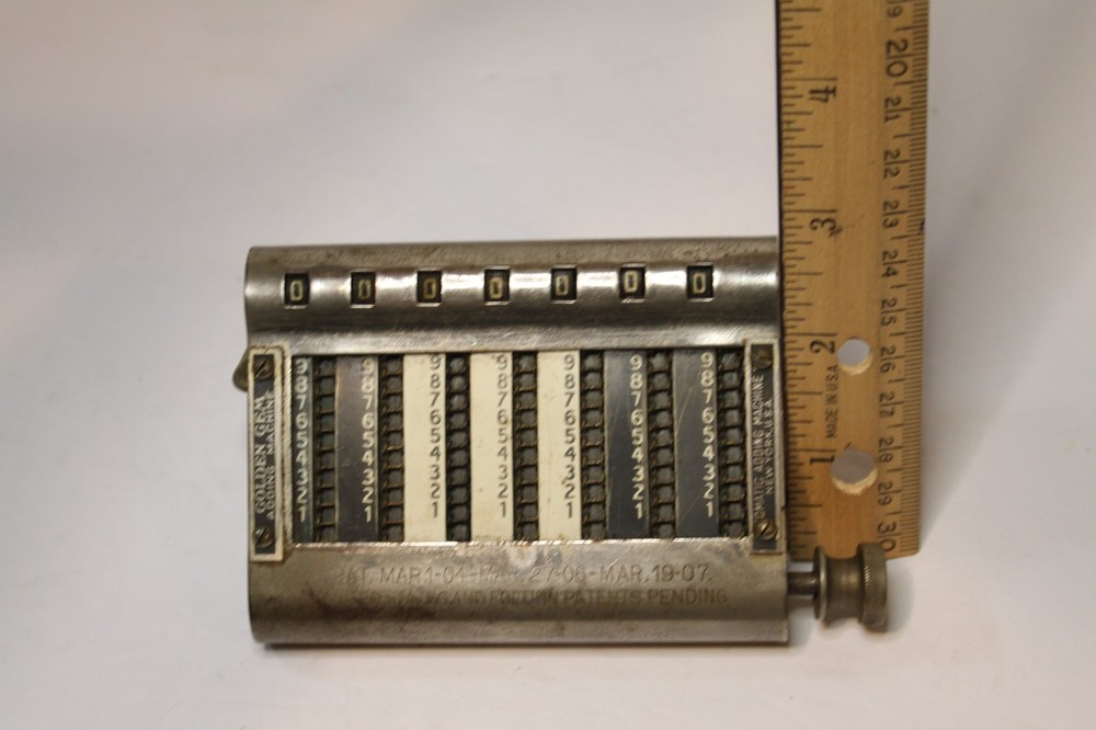 Antique Golden Gem Automatic Manual Handheld Adding Machine Calculator 1907