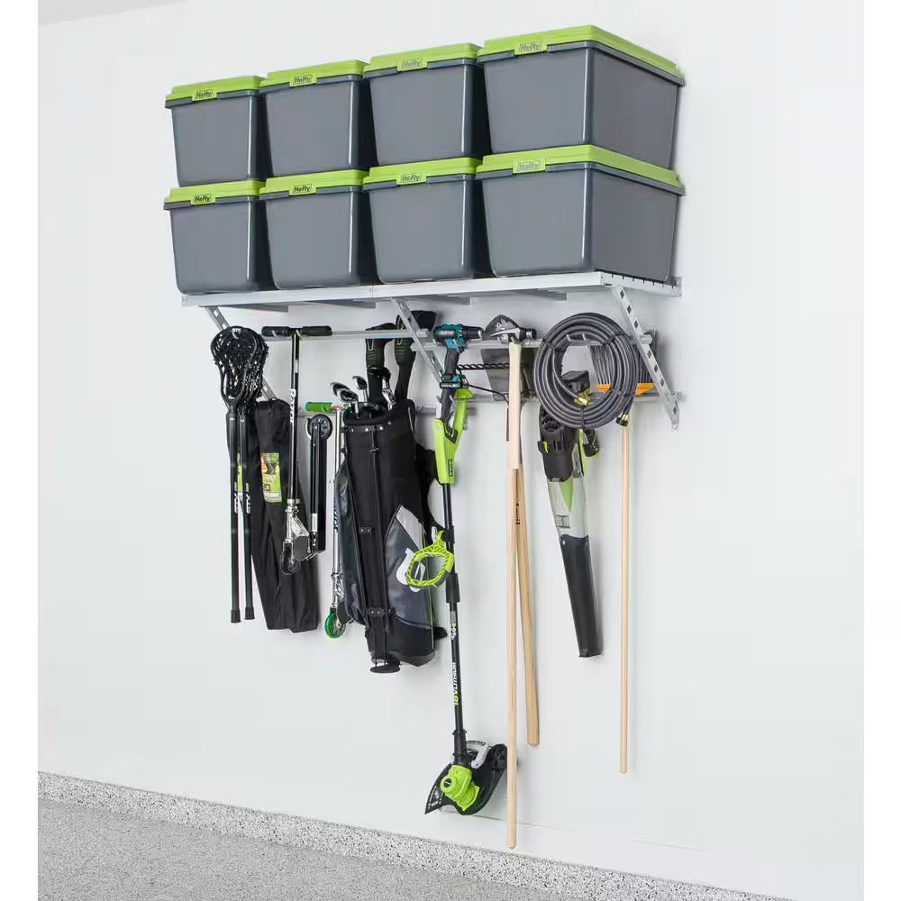 64 In. W Utility Shelf and Track Storage System