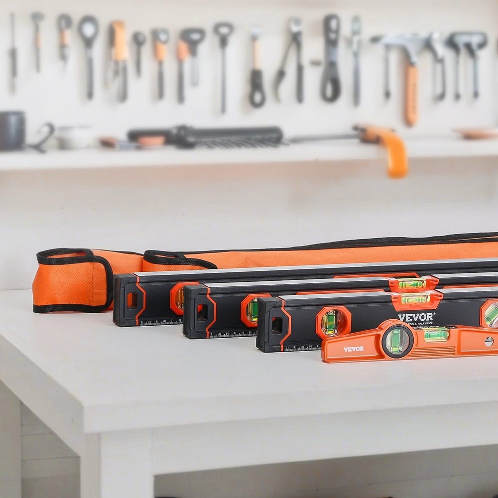 48/24/16/10in Magnetic Carpenter Level, Fast 3 Way Angle Detection