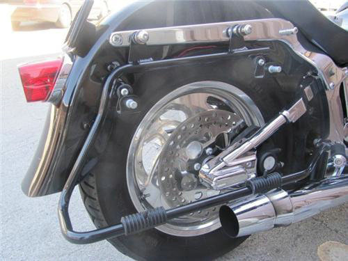 Hard Saddlebags Saddle Bags W/ Black Conversion Brackets Fit For Harley Softail